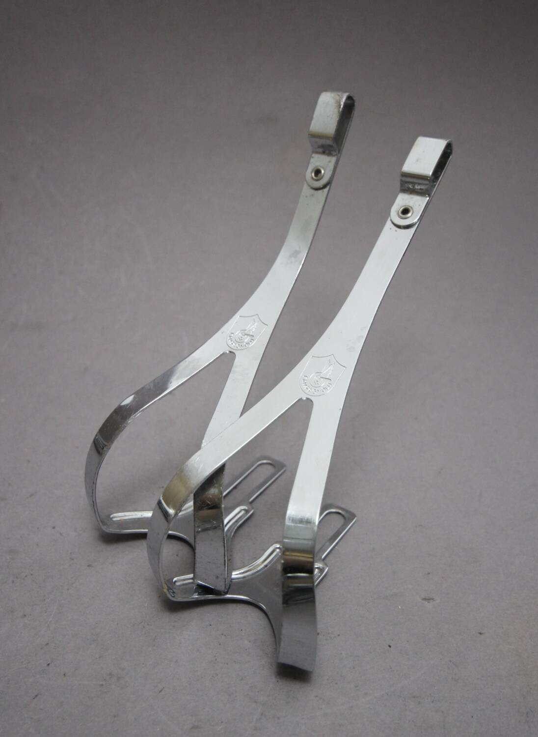 Cale-pieds Campagnolo C-Record Vintage – Taille L, Acier Réglable – NOS
