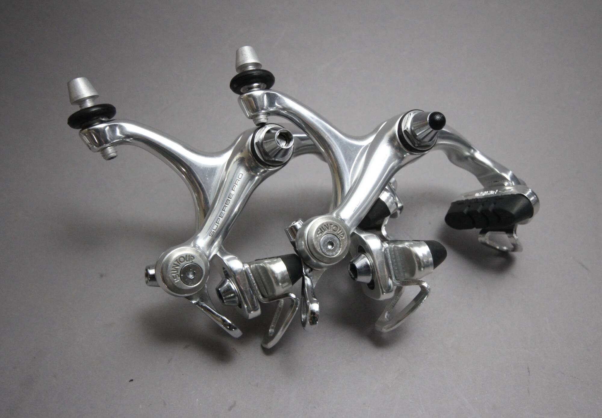 Leviers De Frein Suntour Superbe Pour Cintre Route – Argent, Avec Capots Neufs, Très Bon état, Vintage Japon